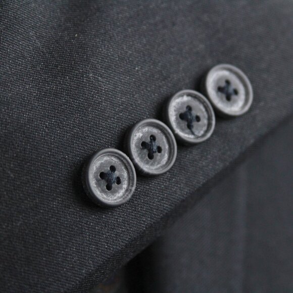 40R Pronto Uomo Men's 2pc Suit Jacket Blazer Pant Size 34W Charcoal E03256 - Picture 11 of 15